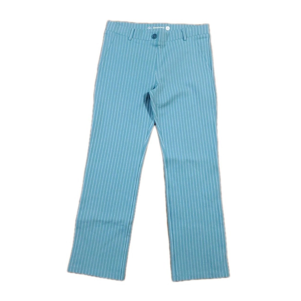 Betabrand Dress Pants Womens Sz Large Petite Blue Pinstripe Straight Leg Stretch